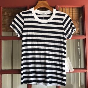 Blue and white stripe tee